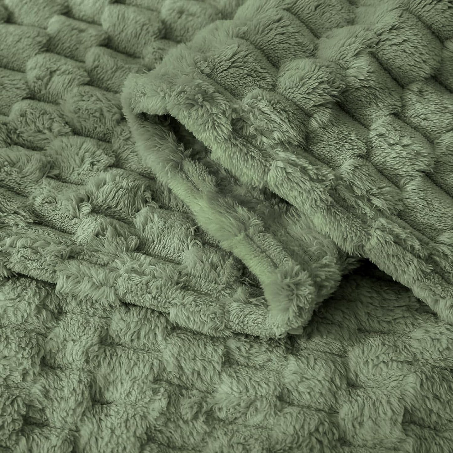 HOMRITAR Baby Blanket for Boys Girls 3D Flannel Fleece Fluffy Blankets for Baby Soft Plush Breathable Bed Blanket for All Season Toddler Infant or Newborn (30 x 40 Inch, Olive Green)