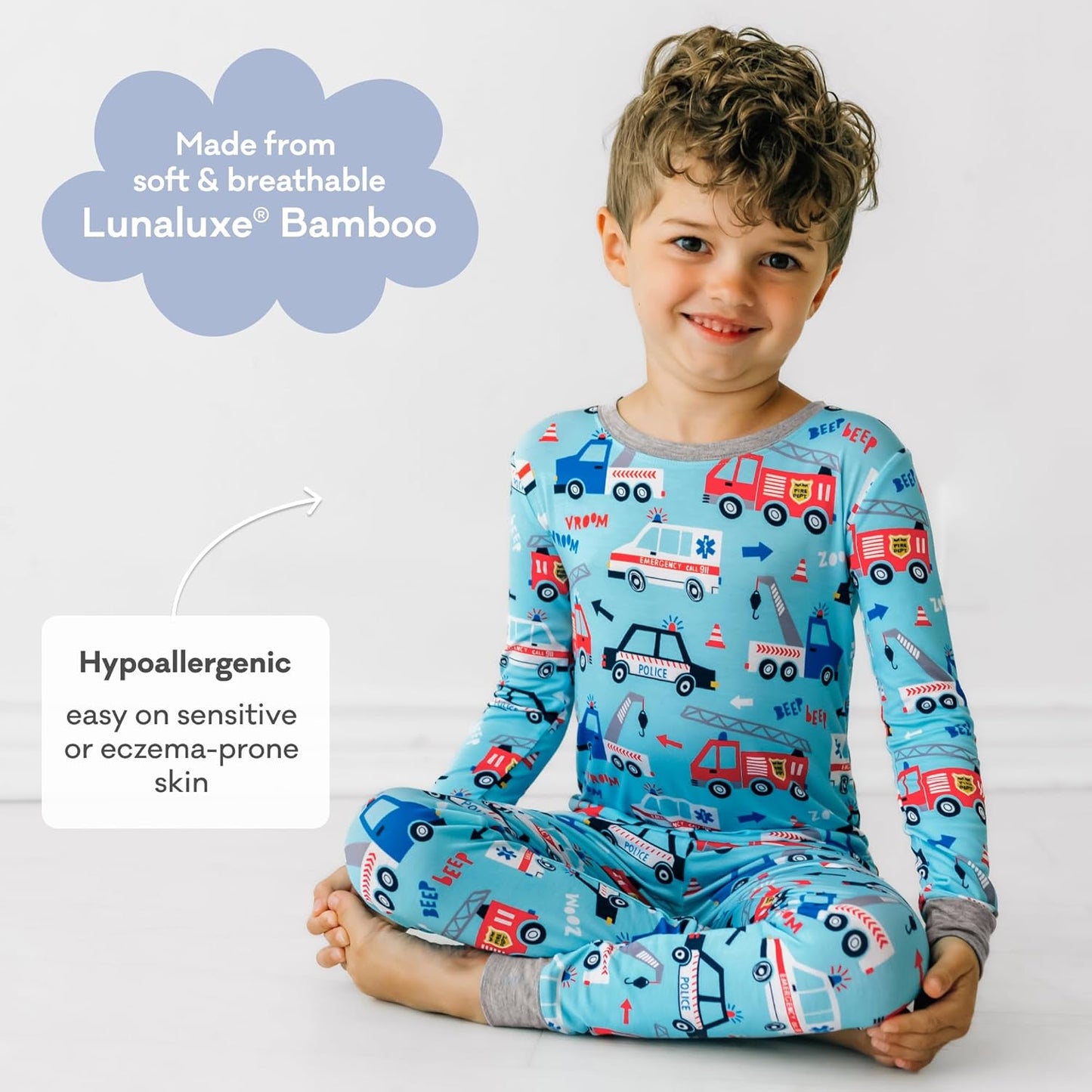 Little Sleepies Two-Piece Pajama Set for Boys & Girls, Soft Viscose from Bamboo Toddler Pajamas for Kids, Family Matching PJs