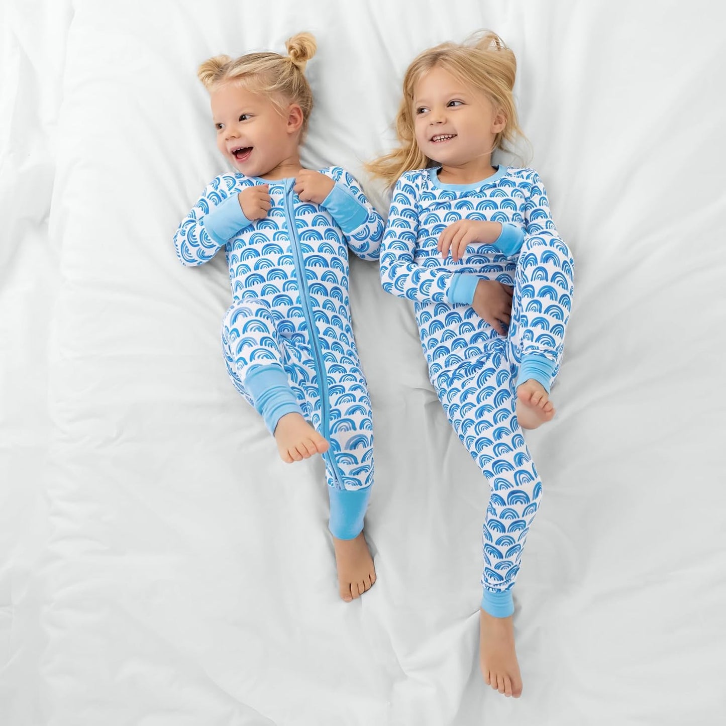 Little Sleepies Two-Piece Pajama Set for Boys & Girls, Soft Viscose from Bamboo Toddler Pajamas for Kids, Family Matching PJs