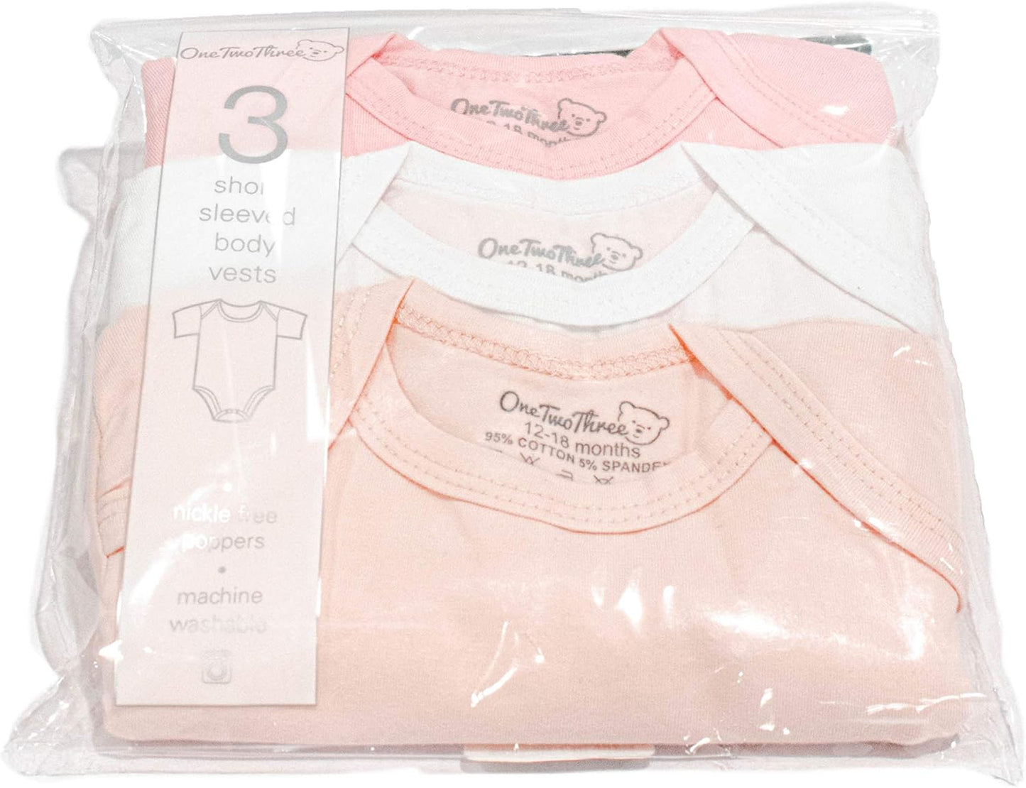 123 Bear Baby Cotton Spandex short-sleeve bodysuits unisex boy girl