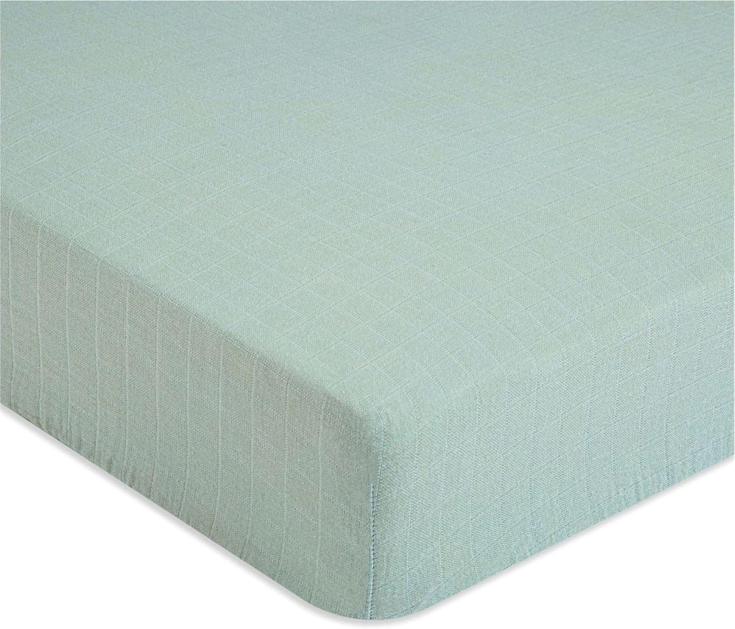 Crane Baby Fitted Sheet, Soft Cotton Fitted Sheet for Cribs and Nurseries, Evergreen, 28”w x 52”h x 9”d