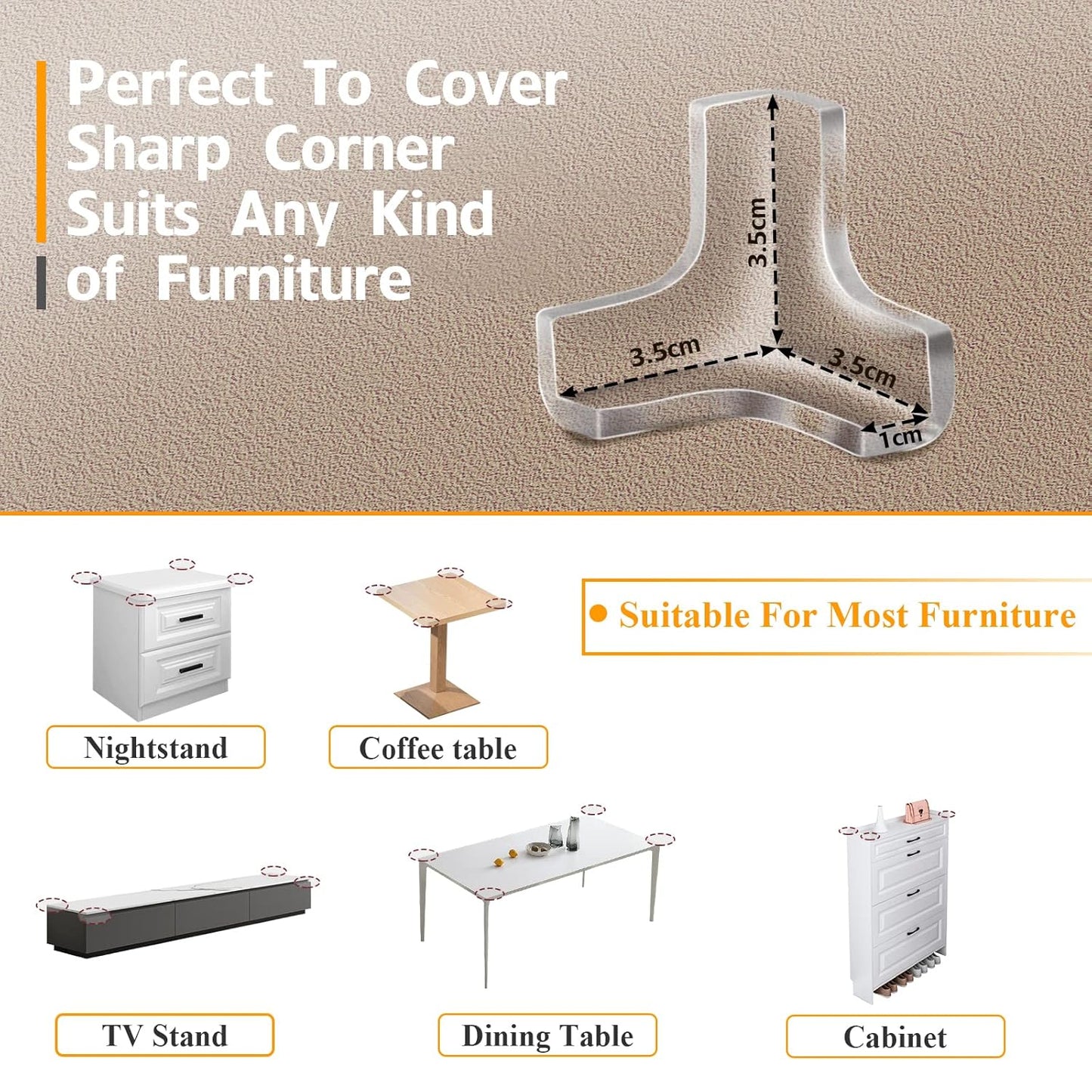 24 Pack Corner Protectors Baby Proofing Clear Corner Guards Table Corner Protector for Furniture, Baby Safety Corner Bumpers Covers, Furniture & Sharp Corner Baby Proofing, T-Shaped