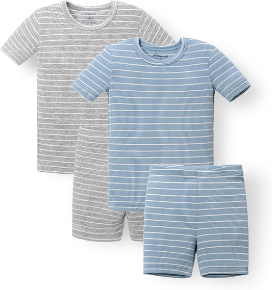 AVAUMA Stripe Pattern Baby Boys Girls Pajama Set Kids Toddler Snug fit Ribbed Sleepwear pjs for Daily Life Style