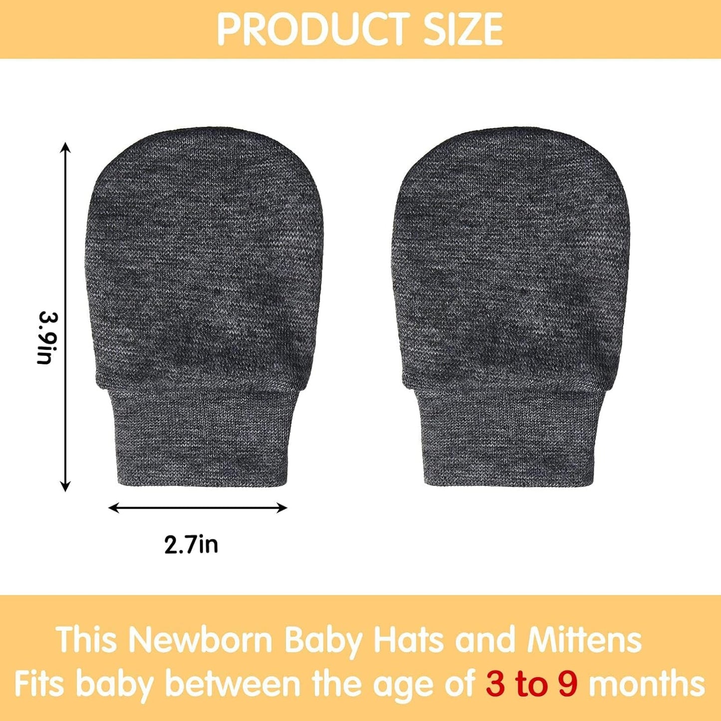 Geyoga 6 Pairs Newborn Baby Mittens No Scratch Gloves Infant Toddler Anti Scratch Essentials Unisex for 3-9 Months Girls Boys
