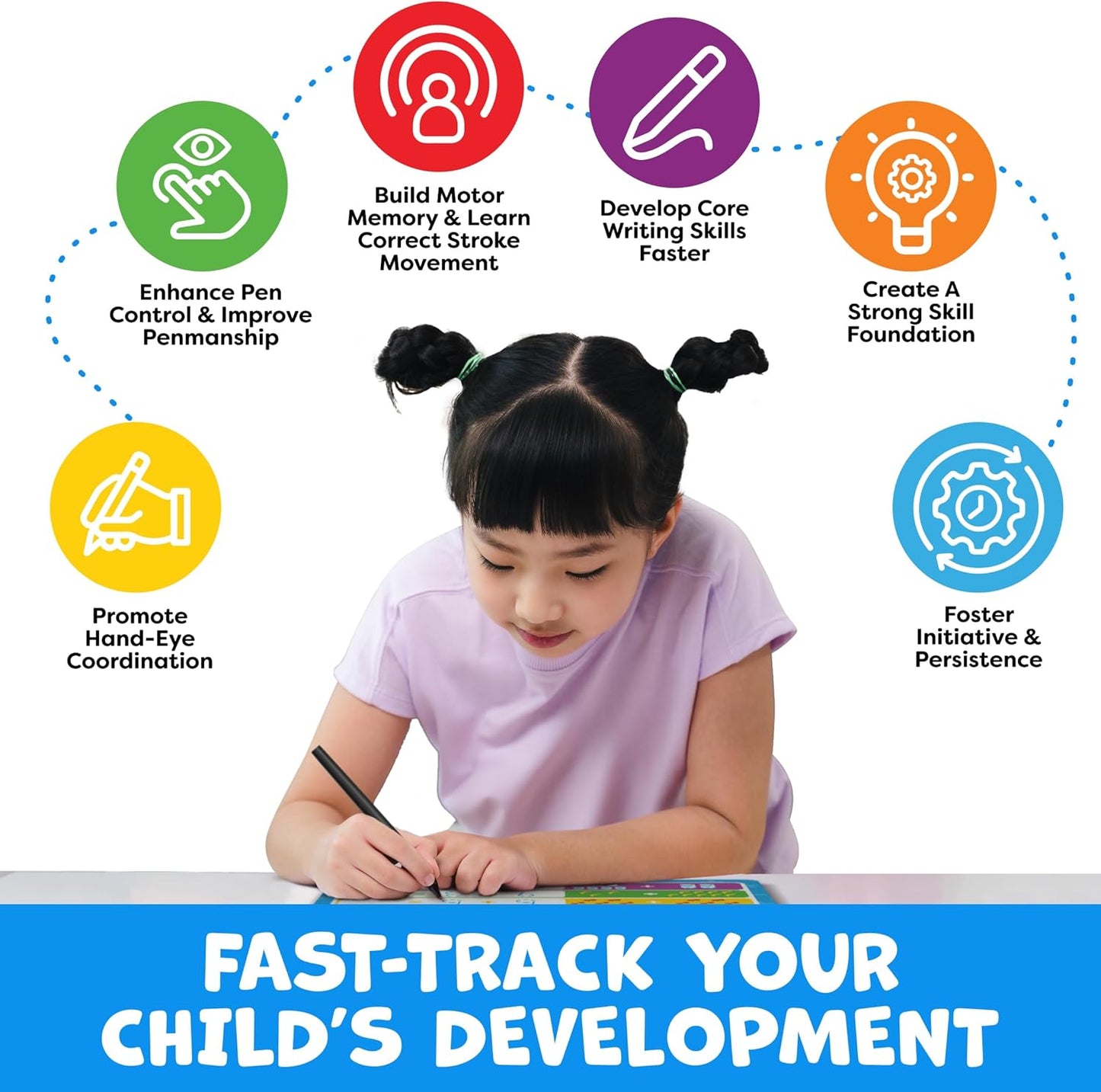 Magic Grooved Writing Practice for Kids - Grooved Handwriting Practice for Kids 5-7 8-10- Magic Copybooks for Kids Letter Tracing Books for Ages 3-5 Toys for Ages 5-7 - Preschool Learning Activities