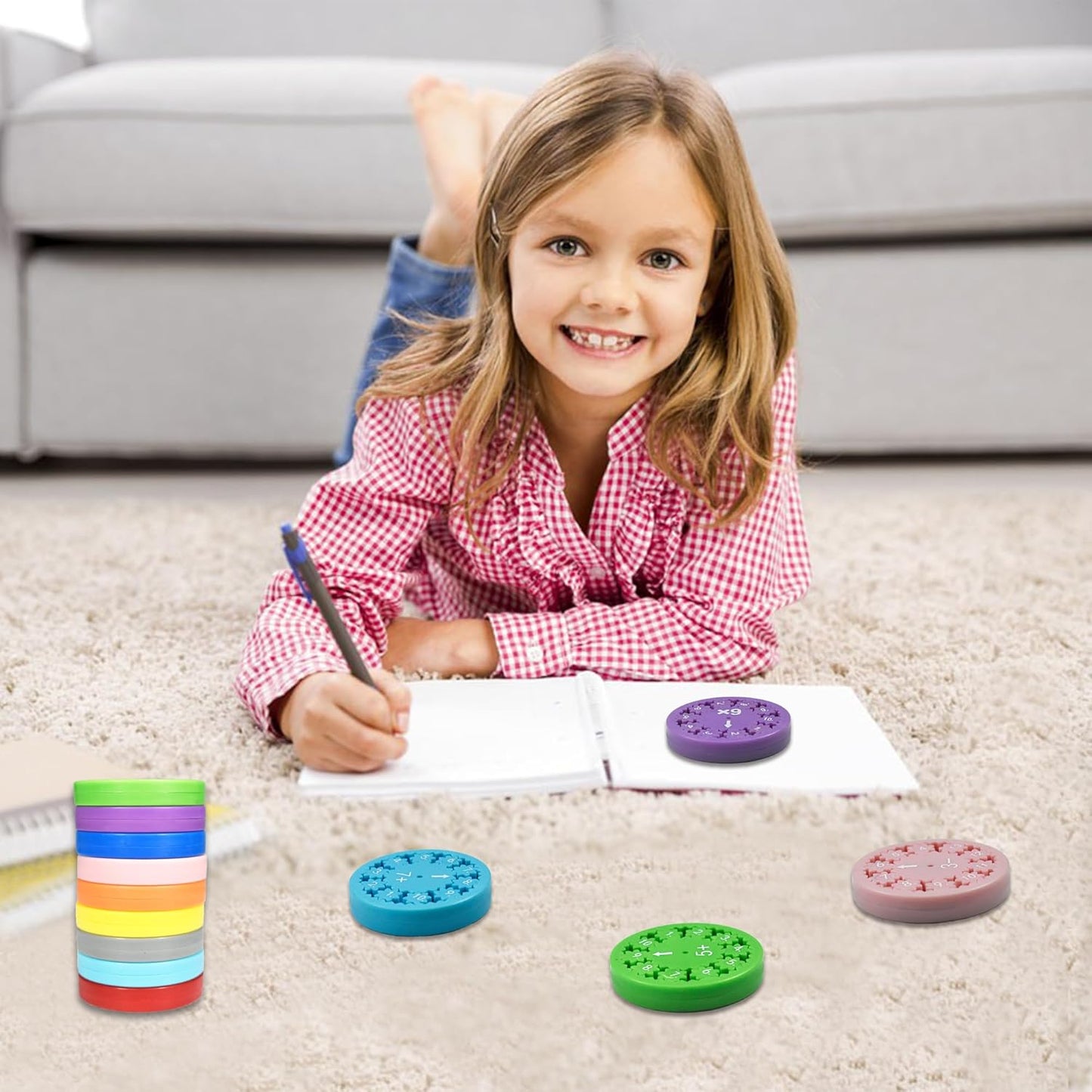 9 Pcs Math Fidget Spinner Math Facts Fidget Toys Fidget Spinners,Fun Early Education Math Fidget Spinners Gmaes,Fidget Spinner Learning Math Fidget Toy Game for Kids (Addition and Subtraction)