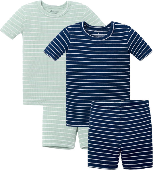 AVAUMA Stripe Pattern Baby Boys Girls Pajama Set Kids Toddler Snug fit Ribbed Sleepwear pjs for Daily Life Style