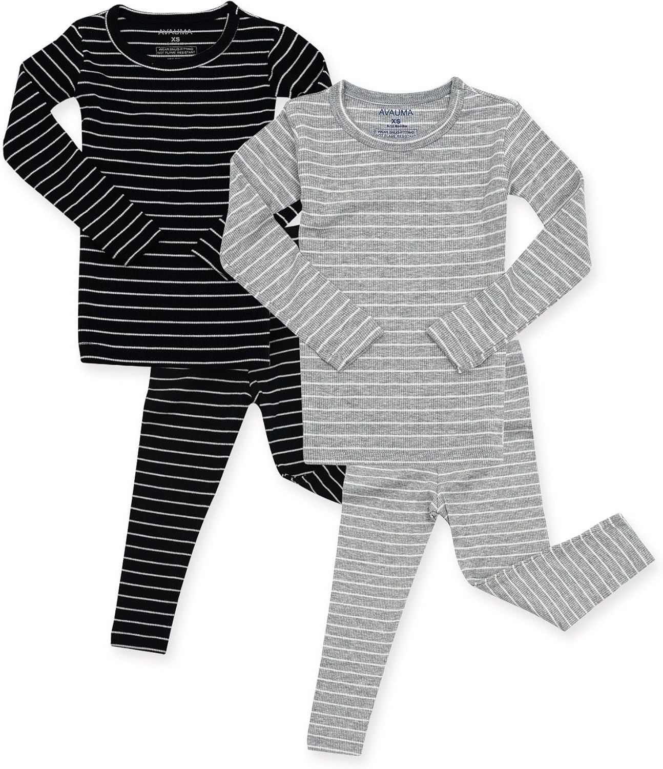 AVAUMA Stripe Pattern Baby Boys Girls Pajama Set Kids Toddler Snug fit Ribbed Sleepwear pjs for Daily Life Style