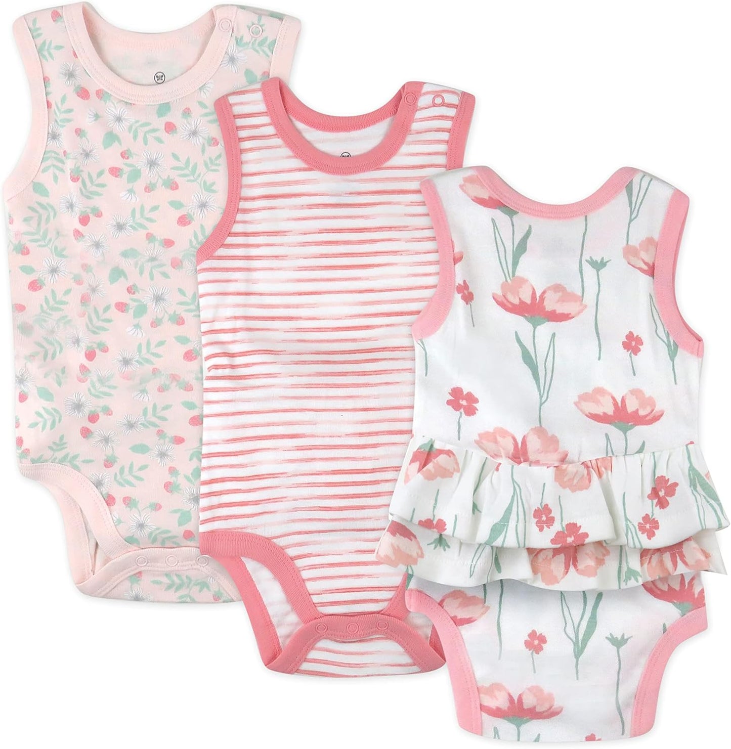 Sleeveless Bodysuits One-piece 100% Organic Cotton for Baby Boys, Girls, Unisex