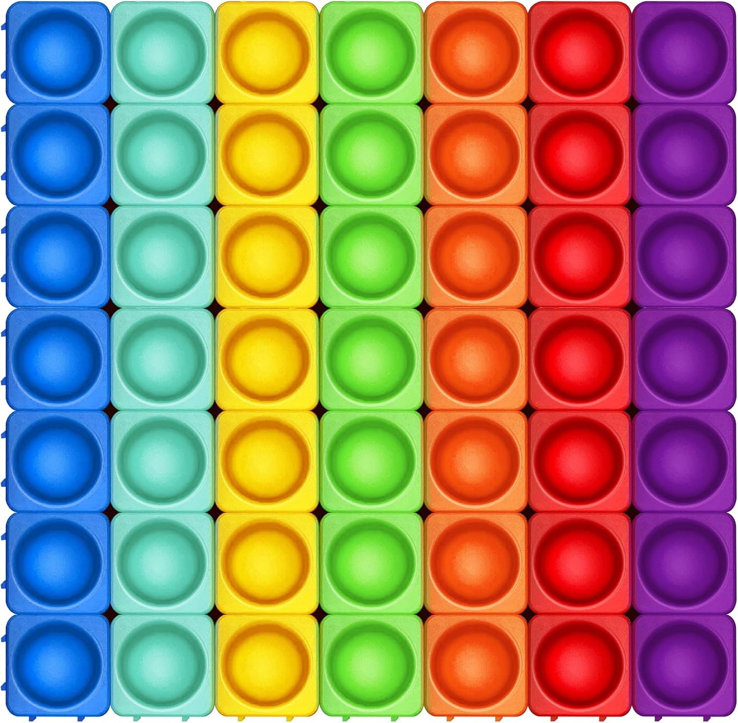 Giant Pop Blocks Bubble Premium Silicone Pop Fidget Blocks for Endless Joy and Education - Vibrant Pop Blocks for Imaginative Play and Puzzle Games-Toy Gift for Kids (49PCS)