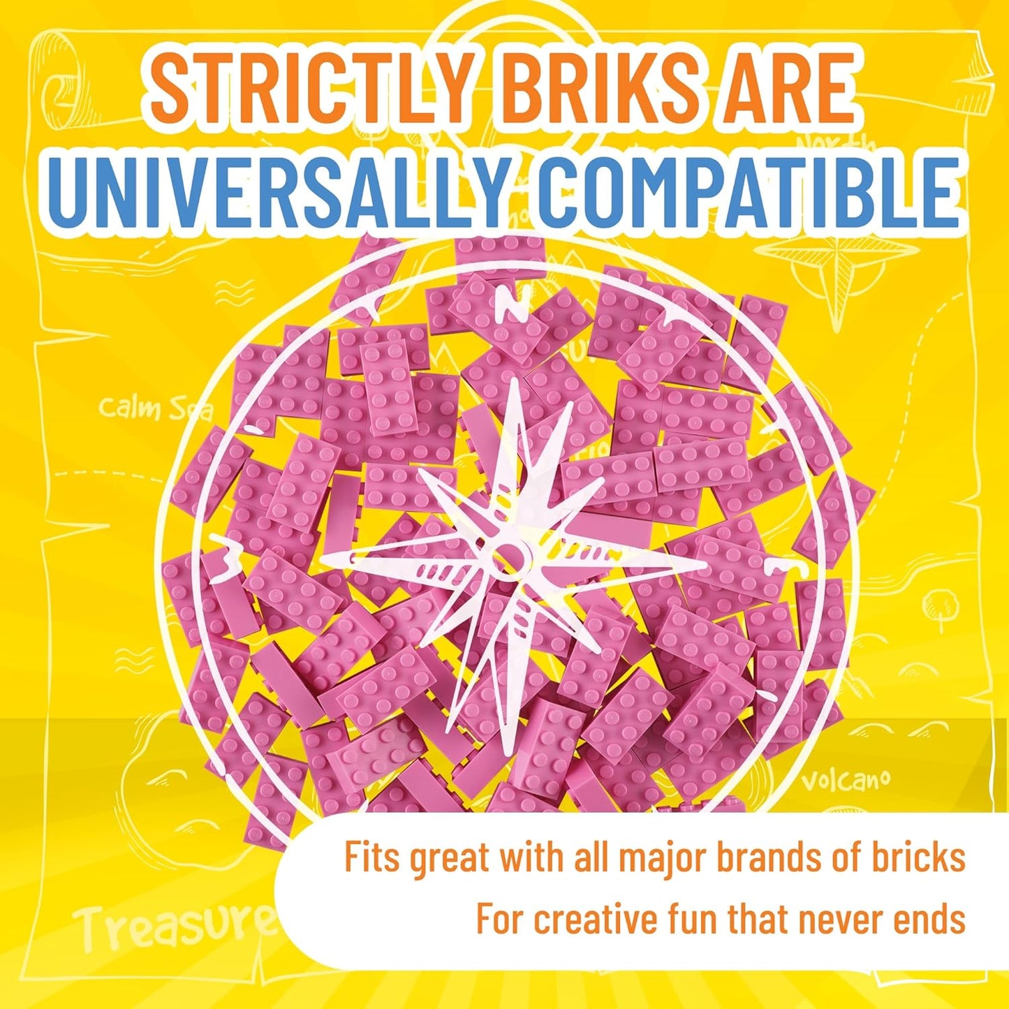 Strictly Briks Classic Bricks Starter Kit - 96 Pink 2x4 Blocks - Creative Play Set for Ages 3+ - Compatible with Major Brick Brands & Block Kits