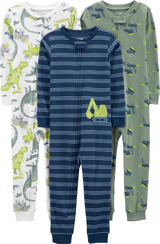 Simple Joys by Carter's Kids' 3-Pack Snug Fit Footless Cotton Pajamas