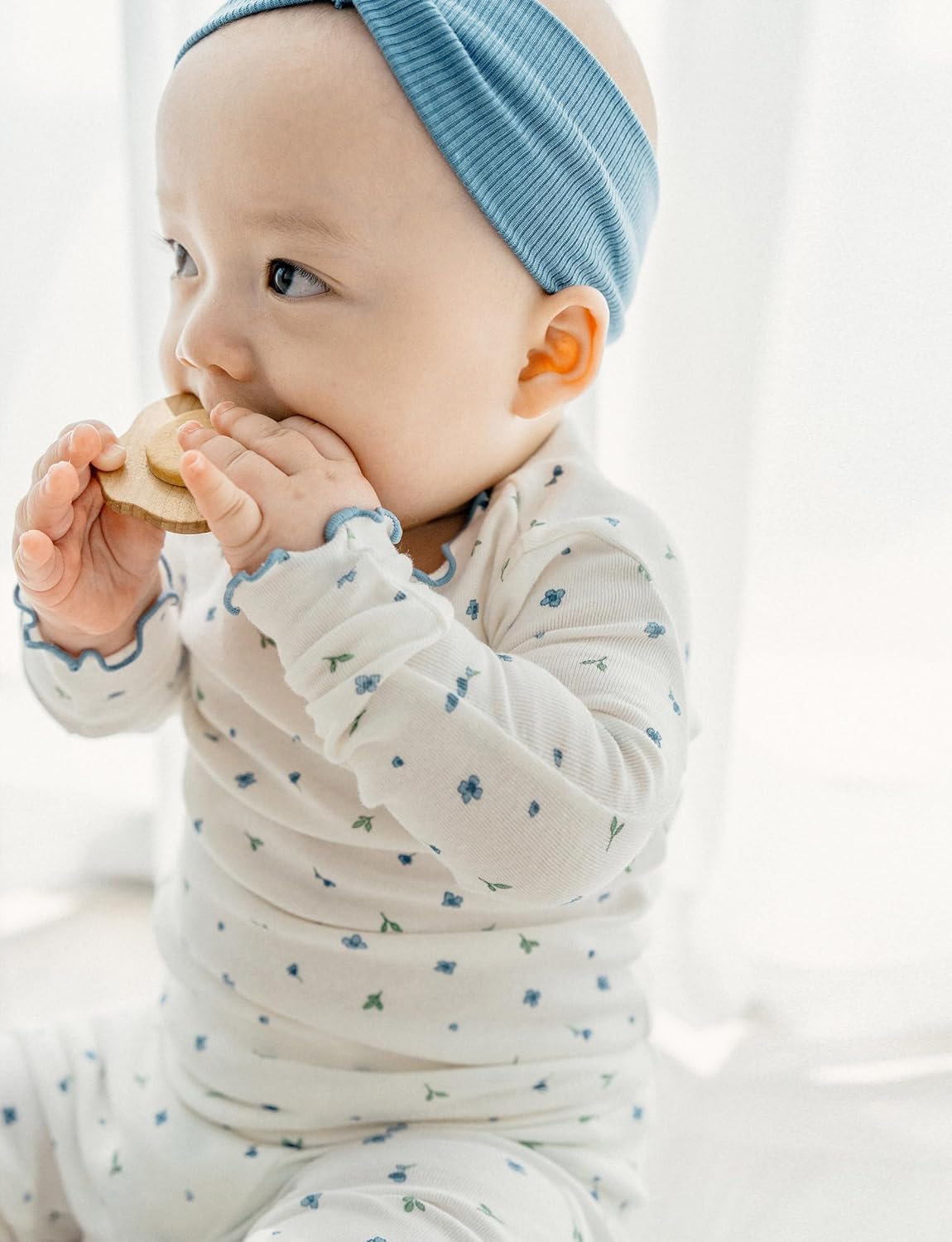 AVAUMA Baby Boy Girl Pajama Set 6M-7T Kids Cute Toddler Snug fit Flower Pattern Design Pjs Cotton Sleepwear Ruffled Shirring