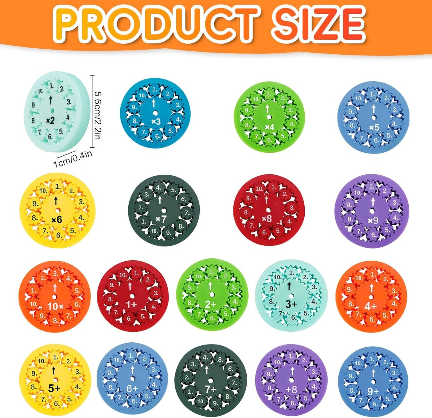 Math Fidget Spinners, Math Fact Fidget Spinners, Math Facts Fidget Spinners (18pcs)