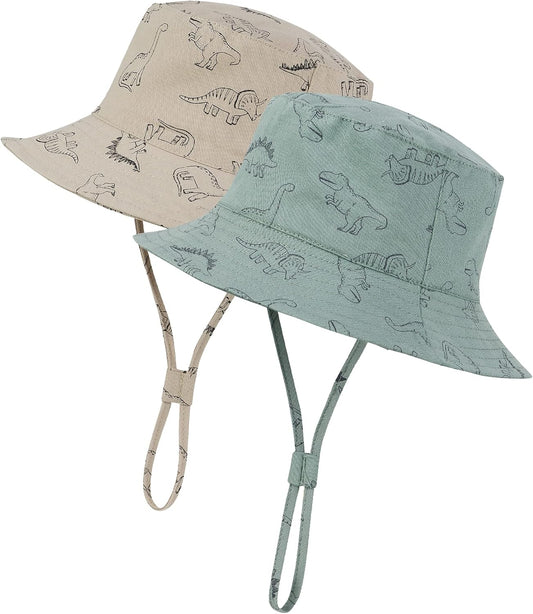 Durio Baby Bucket Sun Hat Toddler Hats Summer Beach Hat UPF 50+ Sun Protection Bucket Hats for Kids Baby Boy Girl Gifts 2Pack