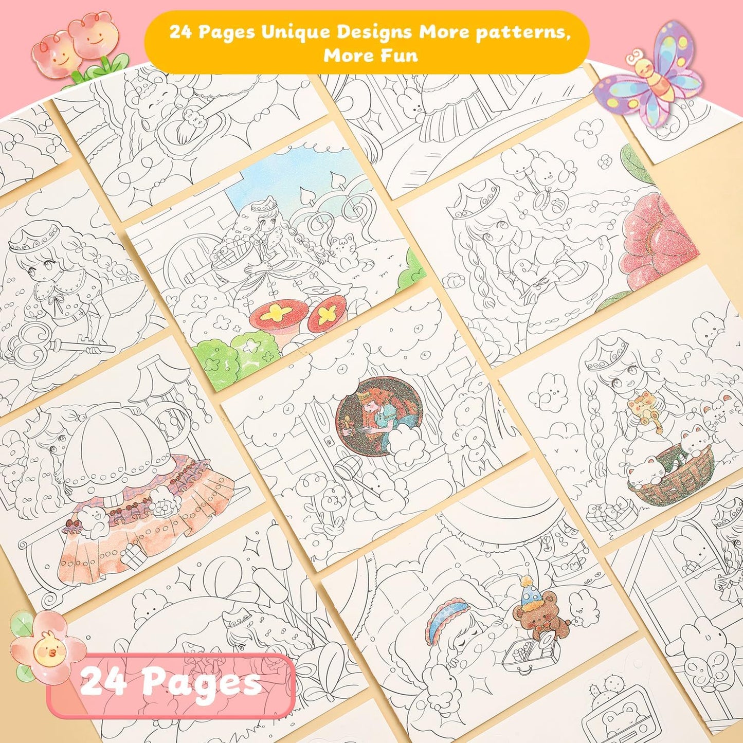 Paint with Water Coloring Books for Kids Ages 3-5, 4-8 – Cute Coloring Book for Teens,Arts and Crafts for Kids Ages 3 4 5 6 7 8+, Birthday Gift Toys for Girls Boys,Travel Toys -Princess