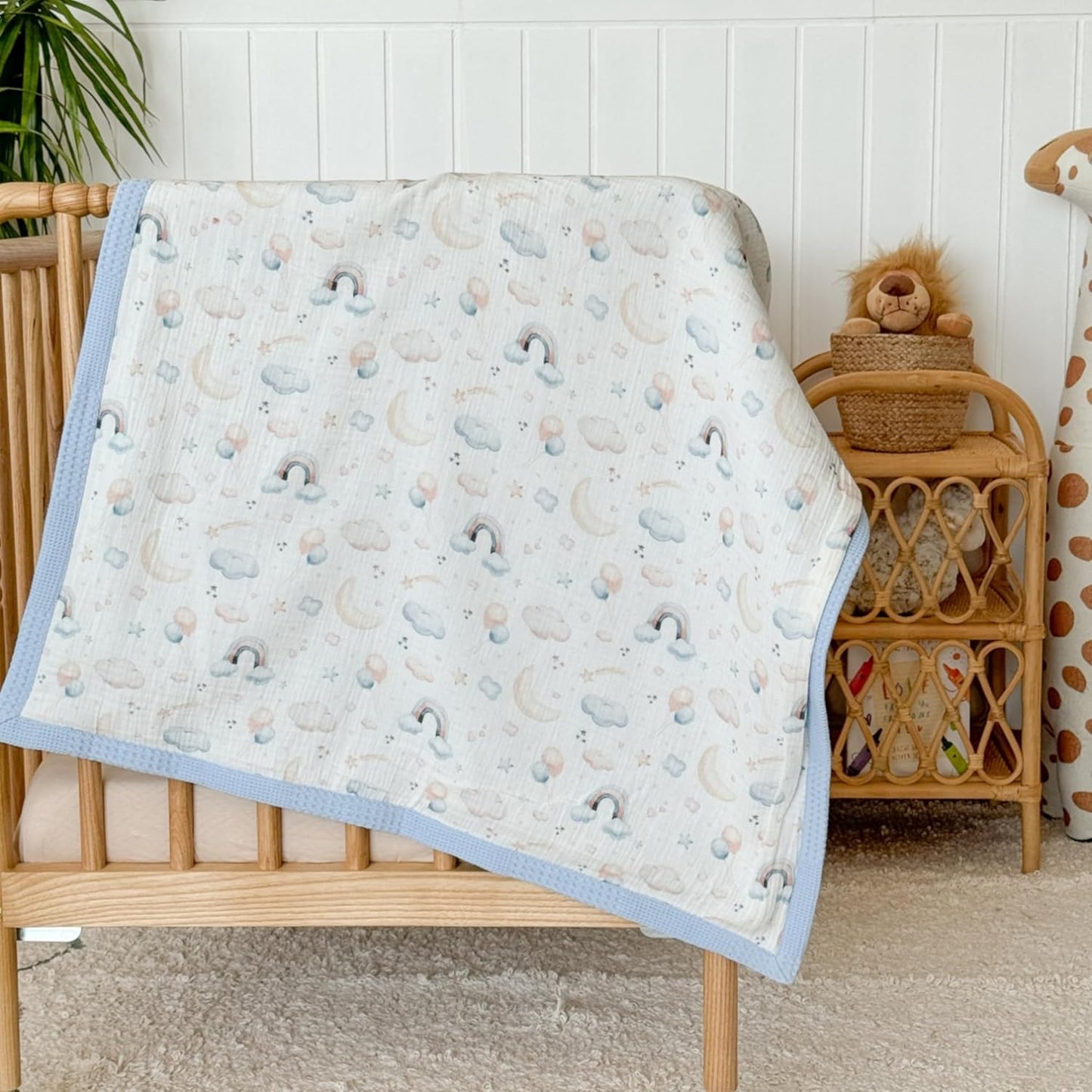 Personalized Baby Blanket with Name – Handmade 100% Organic Cotton Newborn Gift | Custom Knit Blanket for Boys, Girls, Kids & Baby Showers