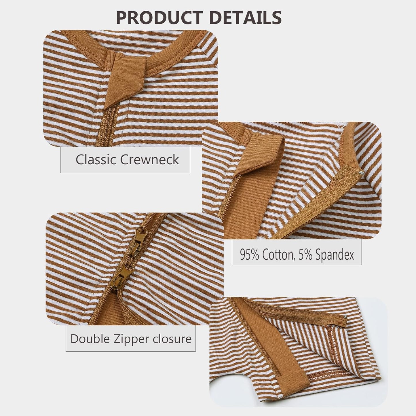 Feidoog Baby Boys 2Pack Rompers Summer Short Sleeve 2 Way Zipper One-Piece Romper Jumpsuit Sleep and Play