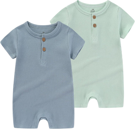 Baby Bodysuits Solid Romper One-Piece Newborn Clothes 2 Pack Baby Shower Gifts