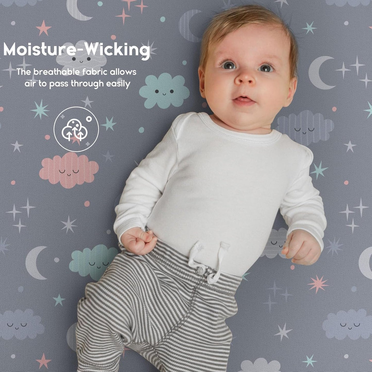 Yoofoss Baby Crib Sheets for Boys Girls, Fitted Crib Sheet 2 Pack for Standard Crib and Toddler Mattress, Super Soft Microfiber Baby Sheet 28x52x8in(Cloud)