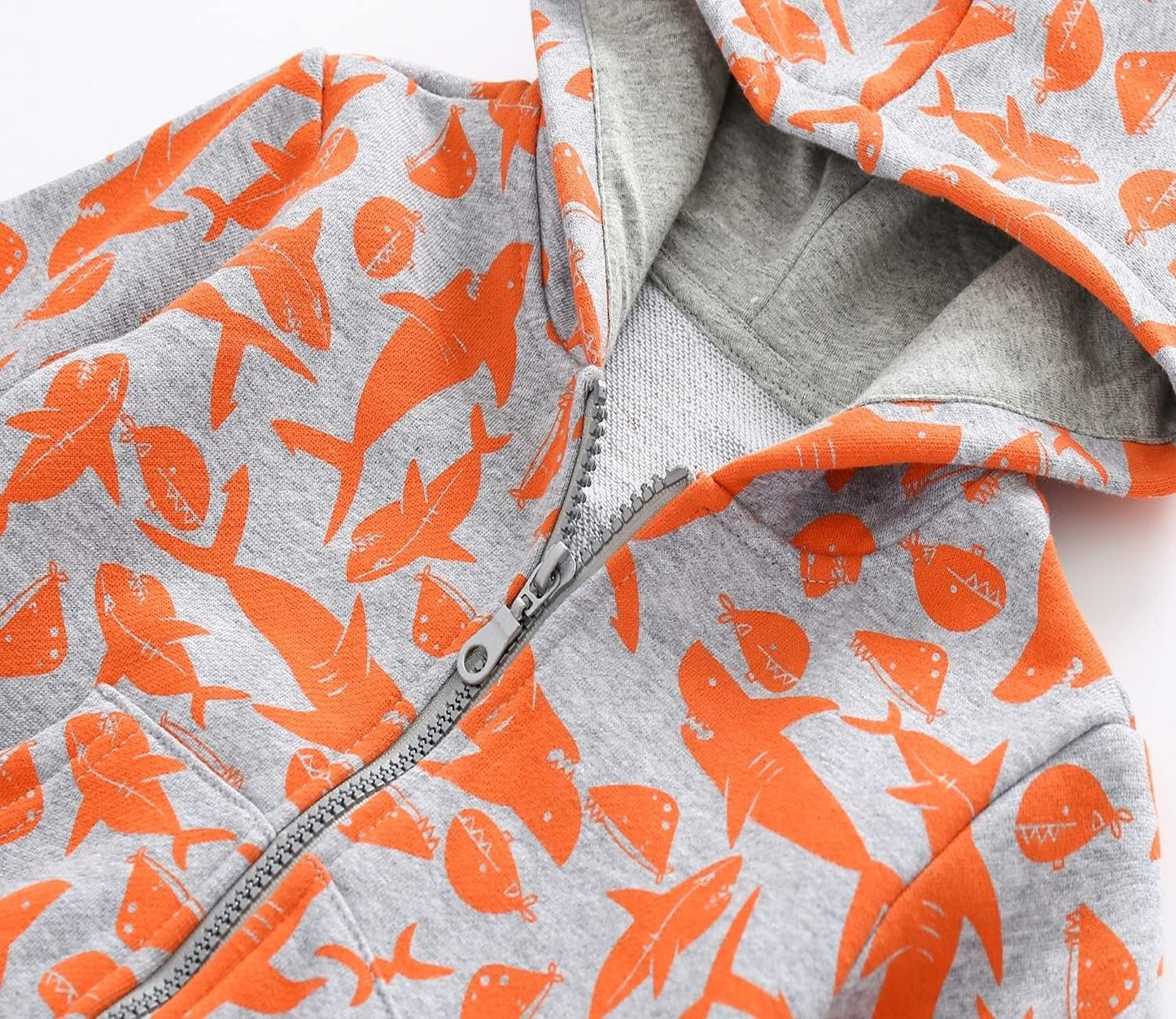 Toddler Boys Full Zip Dinosaur Hoodies Comfortable Sweatshirt