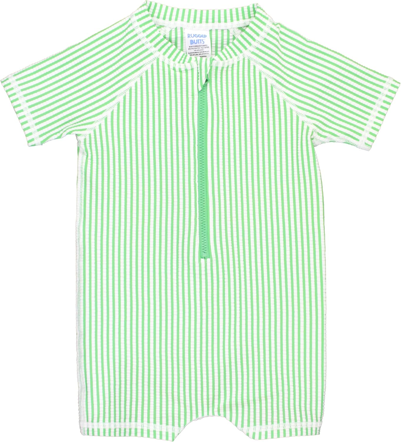 RUGGEDBUTTS Baby/Toddler Boy Swimsuit, One Piece Zipper Rash Guard Sunsuit with UPF 50+ Sun Protection