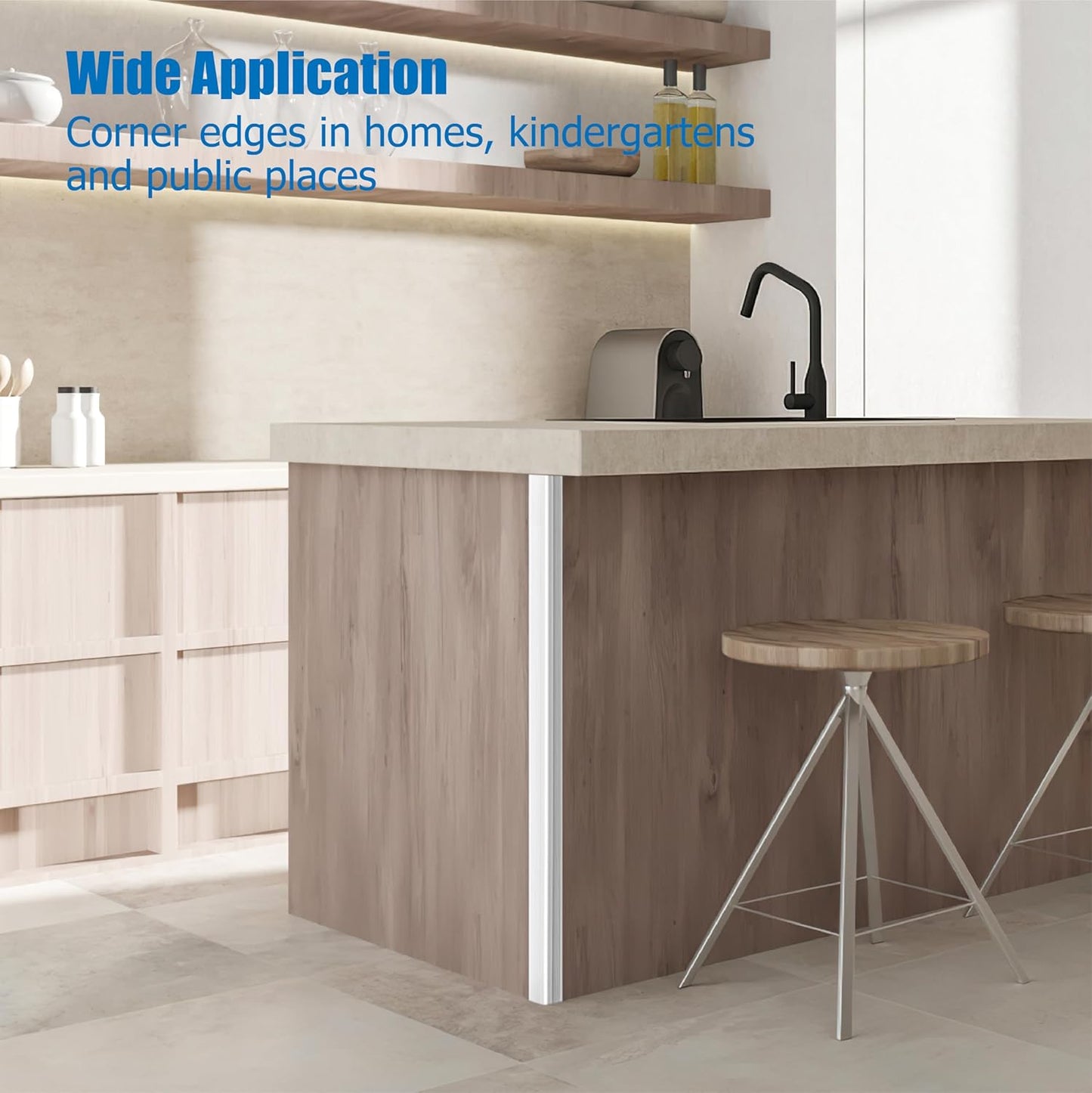 Wall Corner Protectors 4 Pack,1.57x1.57x23.62x0.12 inch PVC Double Side Proof Corner Guards for Sharp Edges, Self-Adhesive Corner Protectors for Home, Kindergarten,Thickness-3mm(0.12 in)