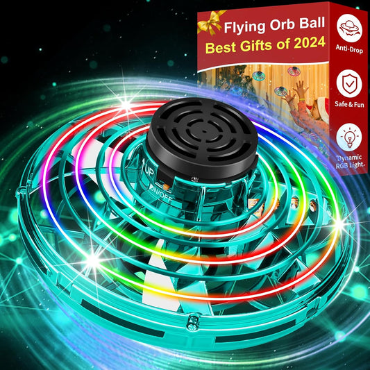 Flying Fidget Spinner,2024 Upgraded Flying Spinner Mini Hand Drone with 360 ° Rotating and LED Lights Outdoor Indoor Toy,Mini UFO Toy Drone for Boys Girls Adults(Green)