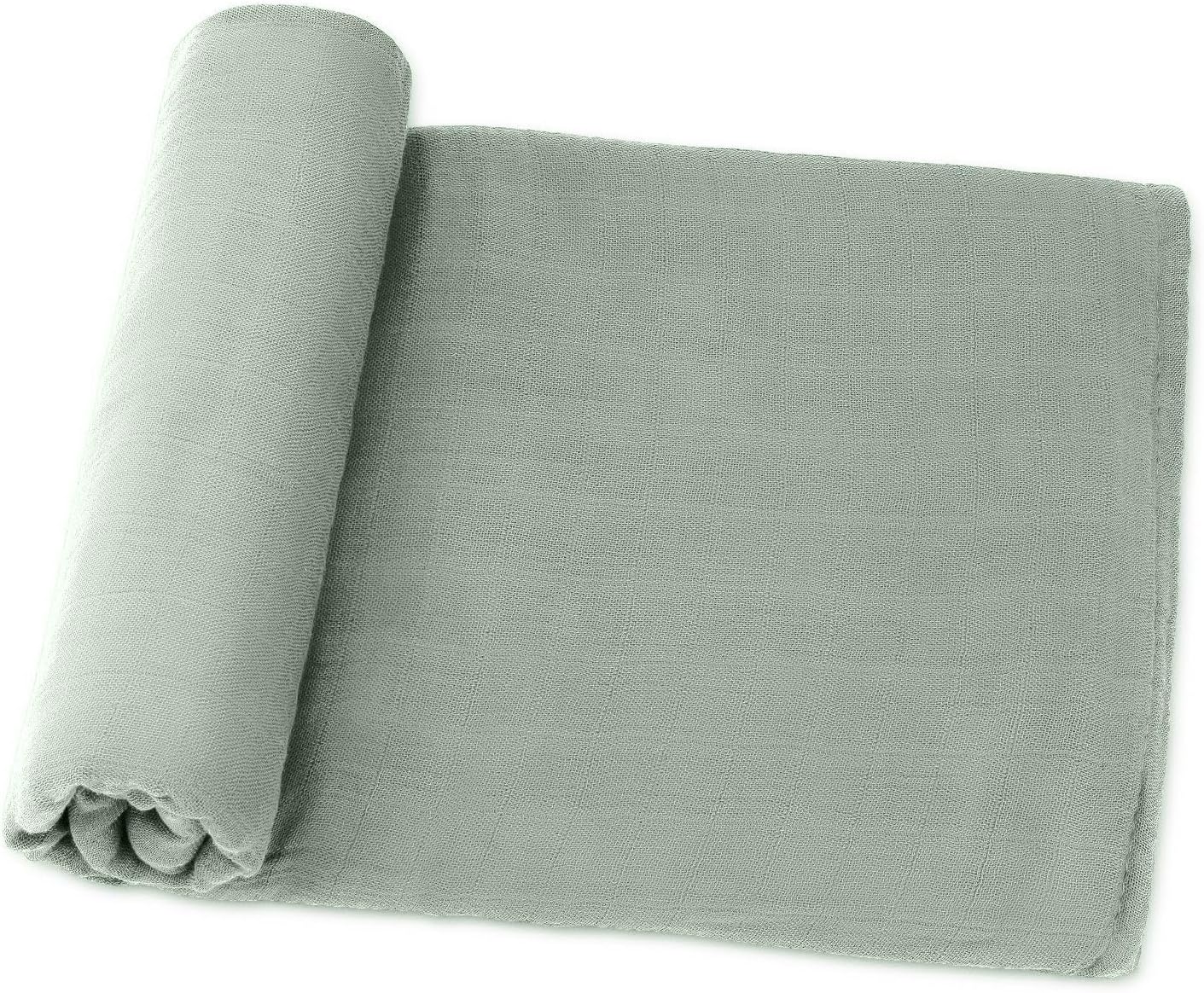Comfy Cubs Muslin Swaddle Blankets Pack of 1 - 47 x 47 Inch Soft Cotton Baby Blanket Set, Large Multipurpose Wraps for Newborns - Self-Soothing Swaddles for Newborns - Fern