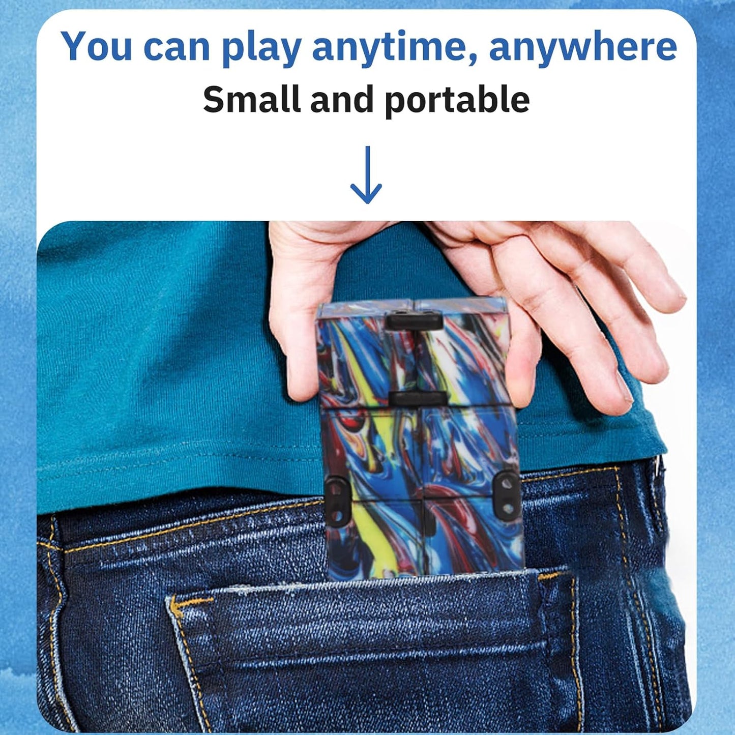 Fidget Infinity Cool Cube Toys: Hand Held Magic Cube Cool Stuff Gadgets Things Unique Birthday Gifts Boys Girls Kids Adults Anxiety Stress Relief Sensory Toy Christmas Stocking Stuff Gifts Toys