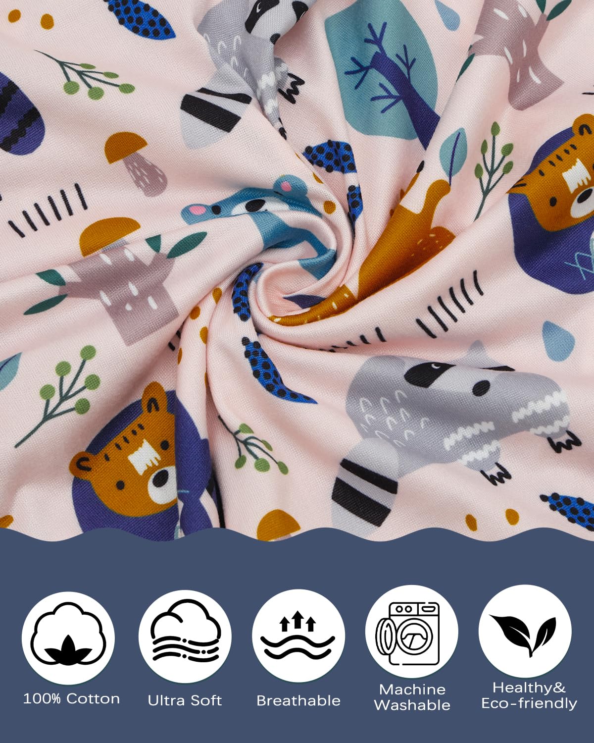 ALVABABY Toddler Pillowcases Stretchy Soft Kids Pillow Cover 2 Pack Fit 13"x 18" or 12"x16" Envelope for Girl Boy Sleepy Travel 2TPE25A