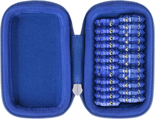 khanka Hard Carrying Case Replacement for Speks Geode Magnetic Fidget Sphere - Pentagons 12-Piece Set - Slate, Holds 24 pieces Magnetic Fidget Sphere, Case Only (Blue)