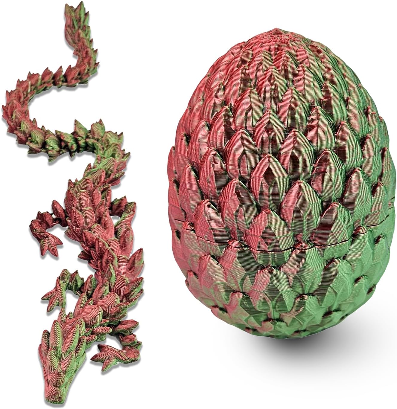 Easter Dragon Eggs 3D Printed Dragon Egg with Dragon Inside Articulated Crystal Dragon Fidget Toy Mystery Easter Suprise Home Office Decor Executive Desk Toys