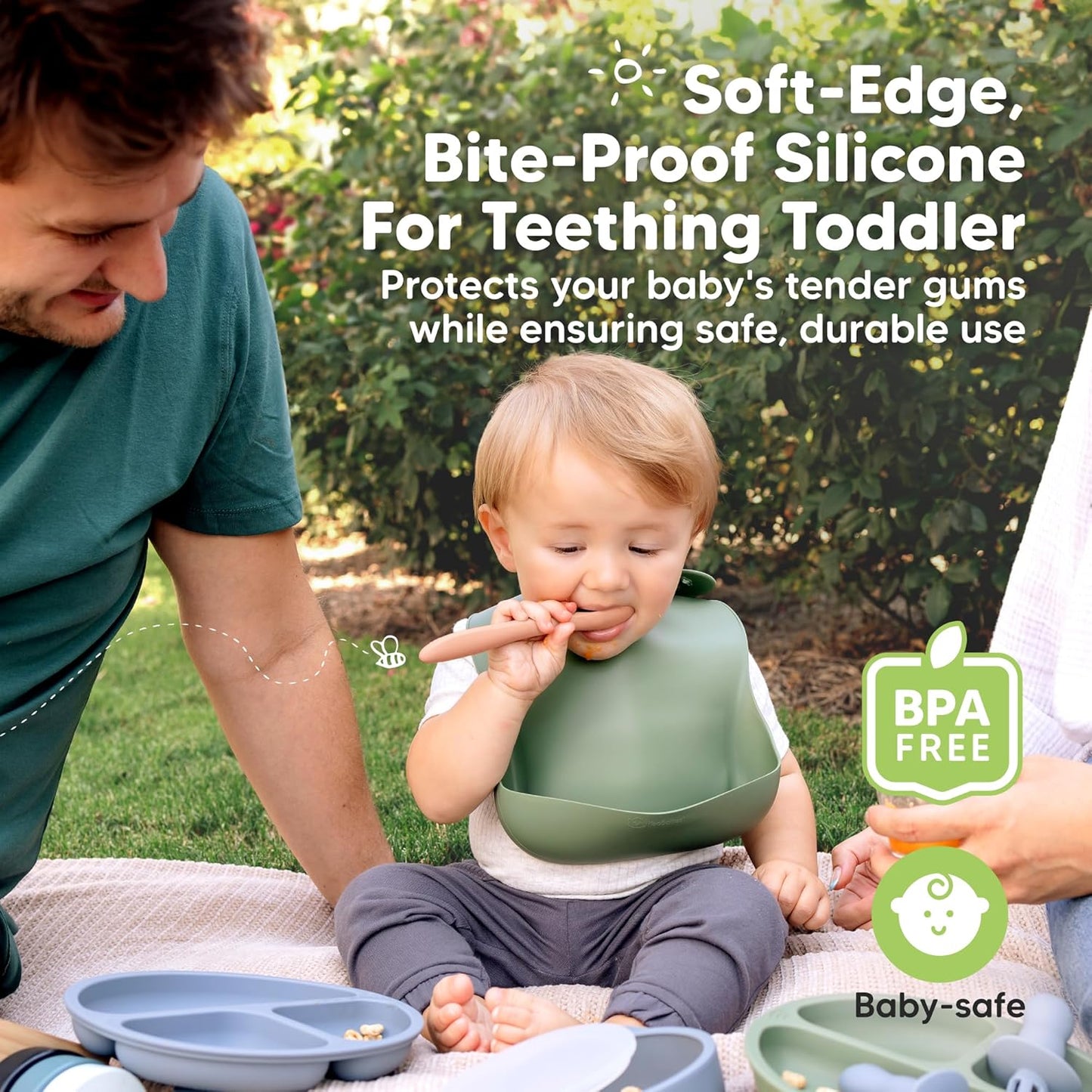 KeaBabies Silicone Baby Spoons, Self Feeding 6-12 months - 3-Pack Baby Weaning Eating Utensils, Toddler First Food Training Spoon, Infant, Kids Feeding Supplies Essential Set,Dishwasher-safe (Roseate)