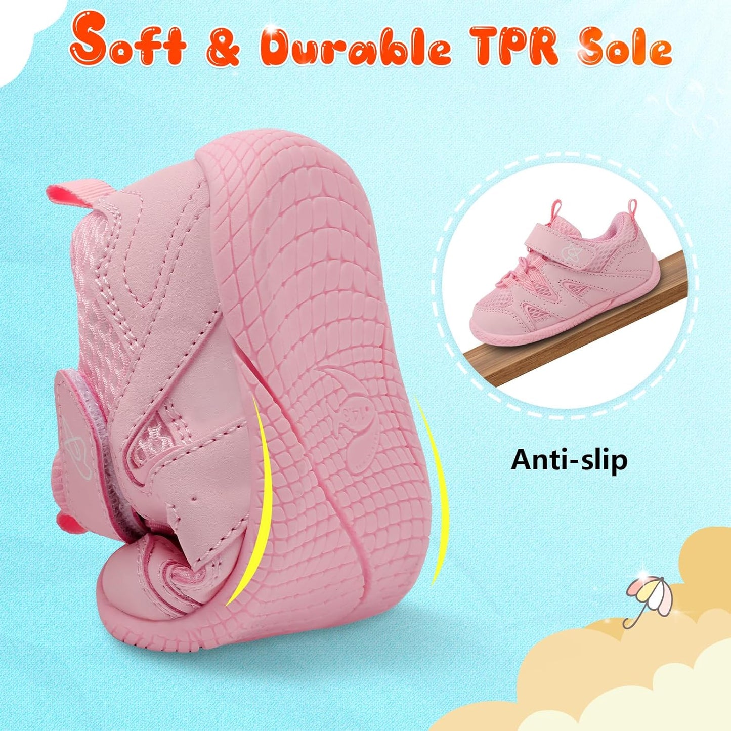 LeIsfIt Baby Shoes Boys Girls First Walking Shoes Non-Slip Toddler Breathable Sneakers Infant Sneakers