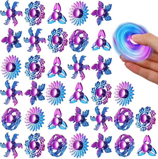 Woanger 48 Pcs Fidget Spinner High Speed Hand Spinners for Anxiety ADHD Adults Boys Girls, Anxiety Stress Relief Toys for Focus Party Favor Classroom Prizes(Gradient Color,Cool Style)