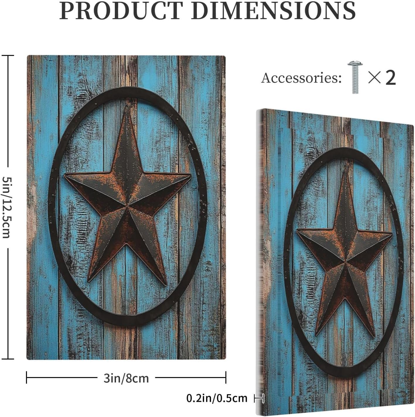 Light Switch Cover Plate Rustic Wood Country Barn Texas Star On Teal 1 Gang No Device Blank Electrical Wall Plates Faceplate Decorative Switch Plate For Farmhouse Cabin Decor
