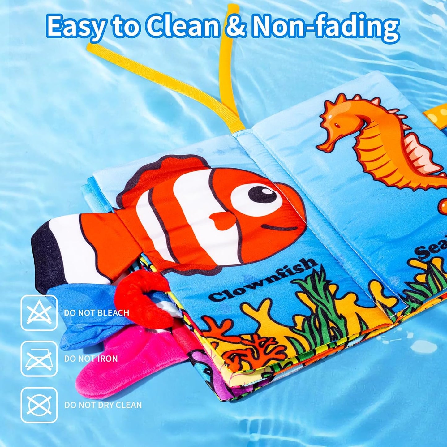 Baby Books 0-6 Months, 2PCS Crinkle Books for Babies, Touch and Feel Sensory Cloth Book 6-12 Months, Tummy Time Toys, Baby Toys for Newborn 6 Page Pink