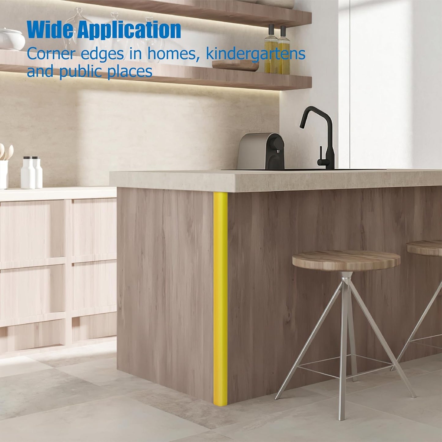 Wall Corner Edge Protector 4 Pack,1.57x1.57x23.62x0.28 inch Soft Baby Proof Corner Guards for Sharp Edges, Self-Adhesive Corner Protectors for Home, Kindergarten,Thickness-7mm(0.28 in)