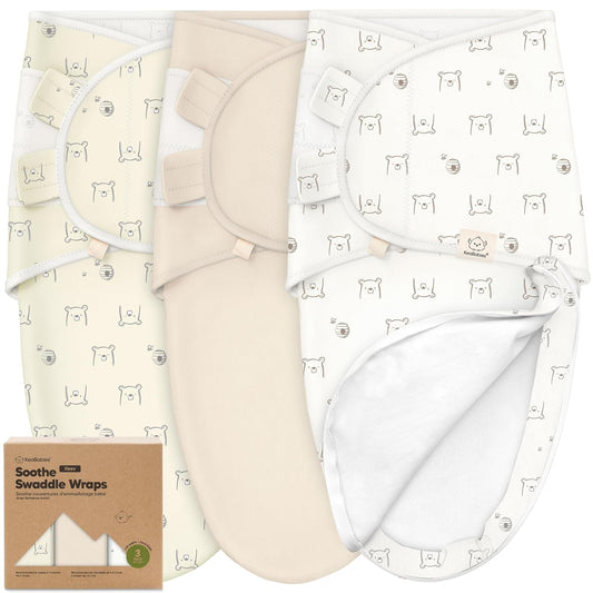Baby Swaddle Sleep Sacks with Zipper - 3-Pack Swaddles for Newborns 0-3 Months, Infant, Baby Girls, Boys, Soft & Durable Newborn Sleep Sack, Easy Diaper Change Swaddling Blanket (Bumble Bear)