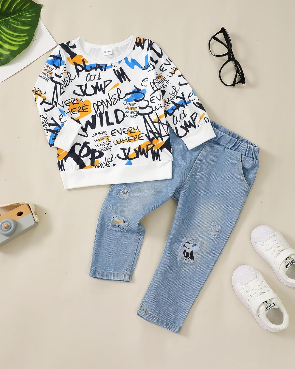Toddler Baby Boy Outfits Fall Winter Clothes Color Block Long Sleeve Sweatshirt Tops + Jogger Pants Set 2PCS
