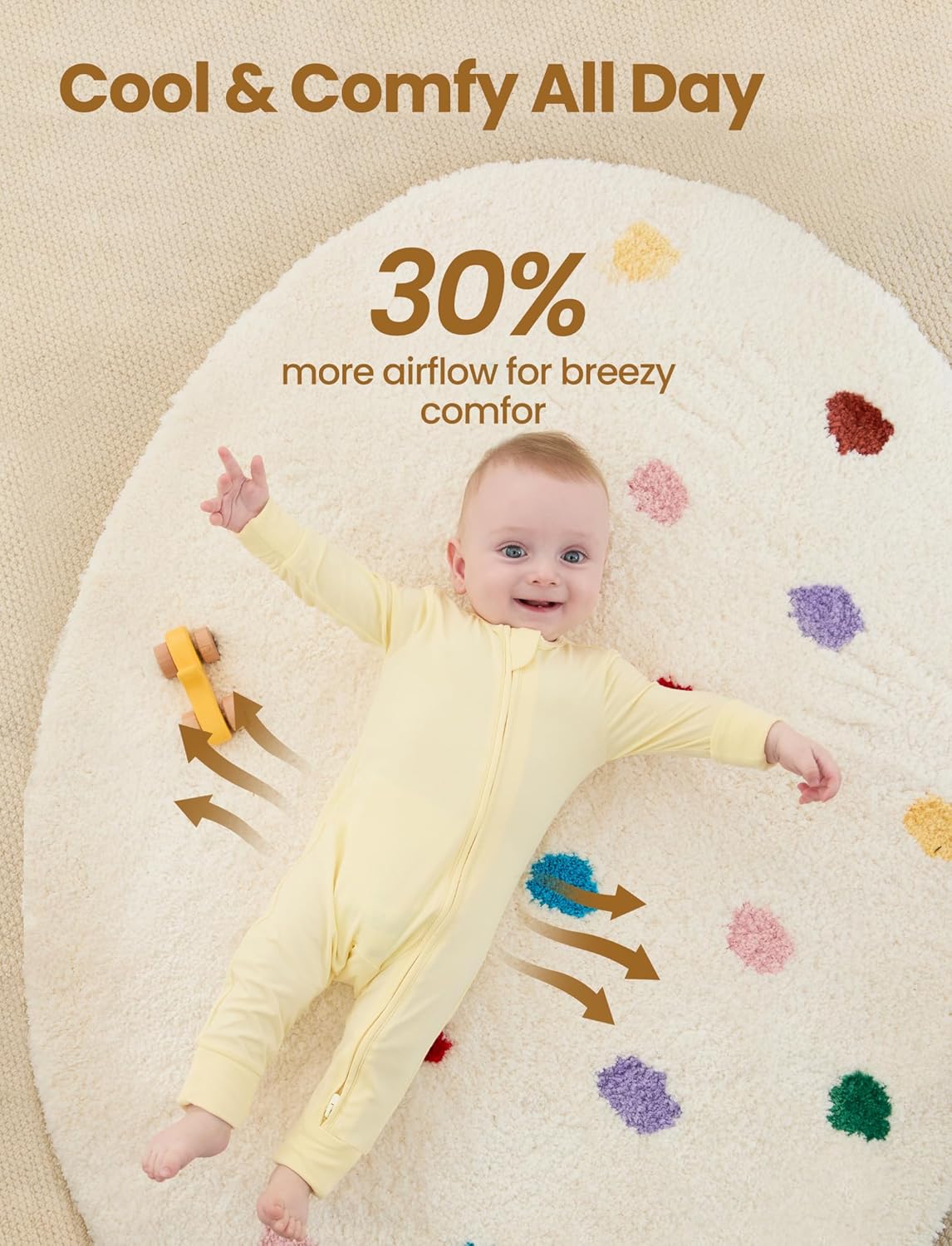 PATPAT Baby Footies Boys Girls - Bamboo Viscose - Zipper & Non-Slip Soles Romper Mitten - Footed & Footless Infant Clothes