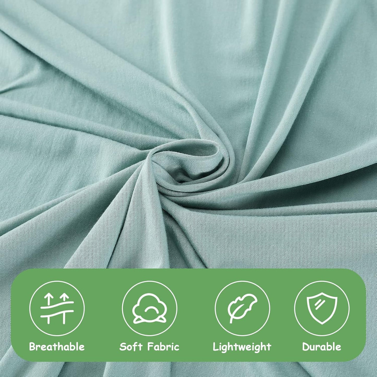 iEvolve Cotton Knitted Baby Swaddle Blanket with Hat Headband Set Newborn Swaddle Wrap Receiving Blankets for Baby Girl Boy 35" x 35"(LightGreen)