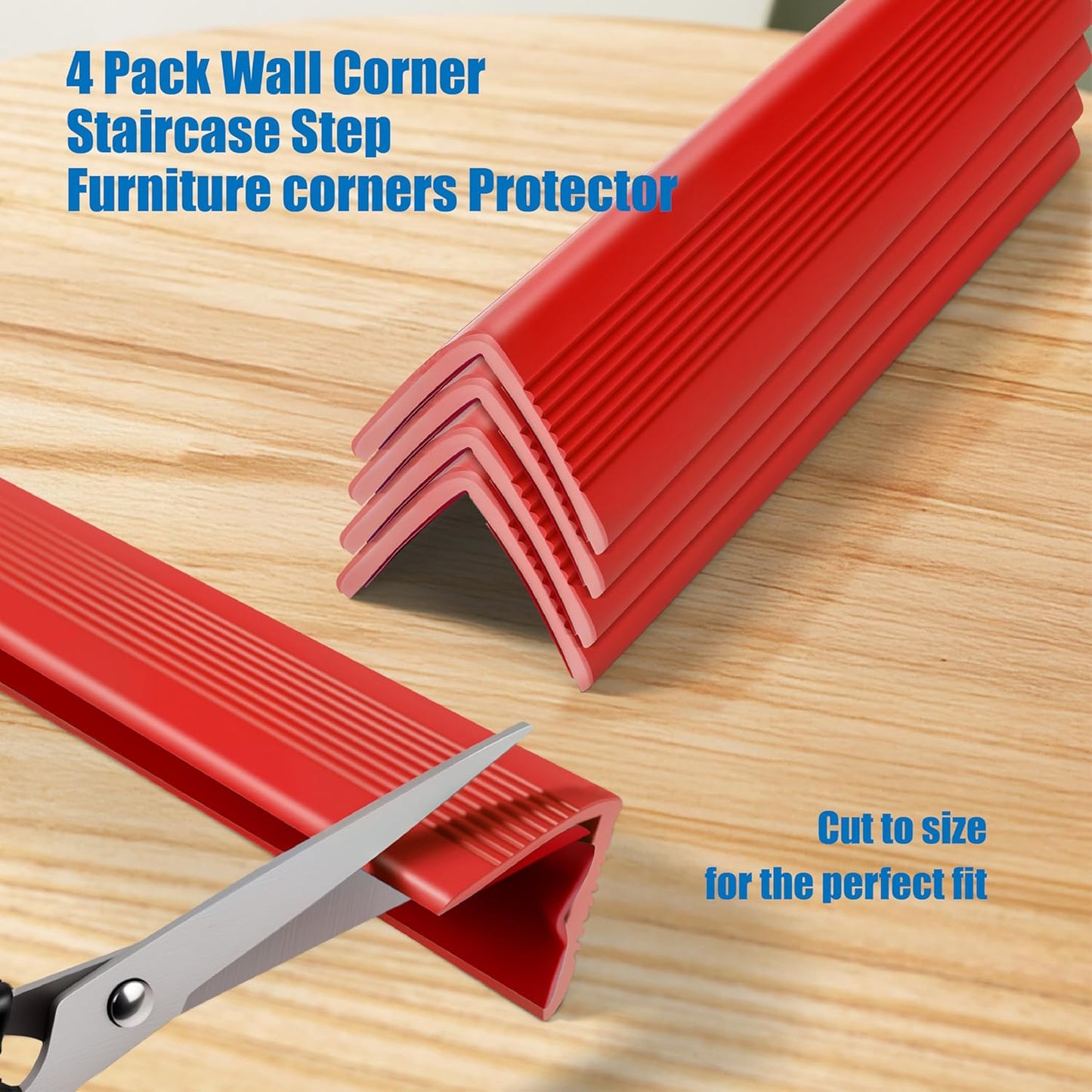 Wall Corner Protectors 4 Pack,1.57x1.57x23.62x0.12 inch PVC Double Side Proof Corner Guards for Sharp Edges, Self-Adhesive Corner Protectors for Home, Kindergarten,Thickness-3mm(0.12 in)
