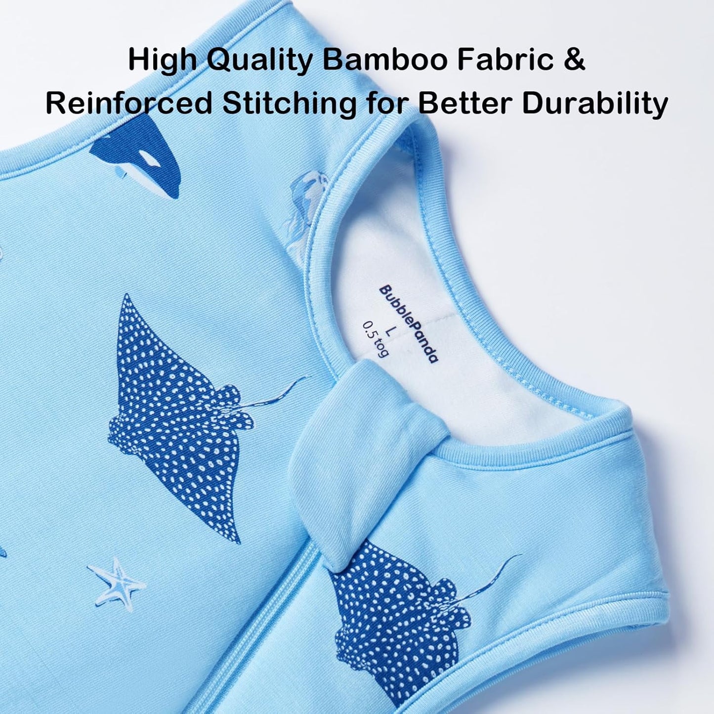 BubblePanda Rayon Made from Bamboo Sleep Sack 0-6 Months 0.5 Tog Soft Newborn Sleep Sack 3-6 Months for Infant Babies 2-Way Zipper Wearable Blanket Baby 0-3 Months