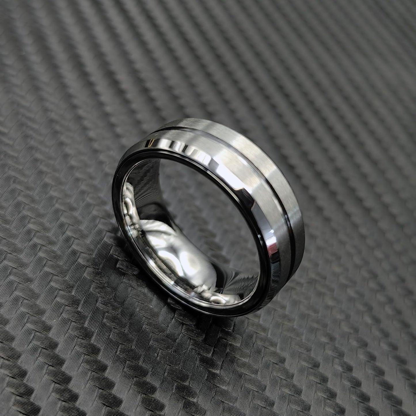 EDC Fidget Slider Fidget Toy Adult Stress Relief Metal Ratchet Ring Jewelry ADHD Recreational Fidget Toy Tactile Coin (Silvery, 7)