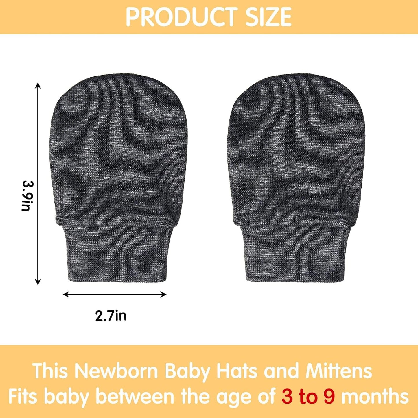 Geyoga 6 Pairs Newborn Baby Mittens No Scratch Gloves Infant Toddler Anti Scratch Essentials Unisex for 3-9 Months Girls Boys