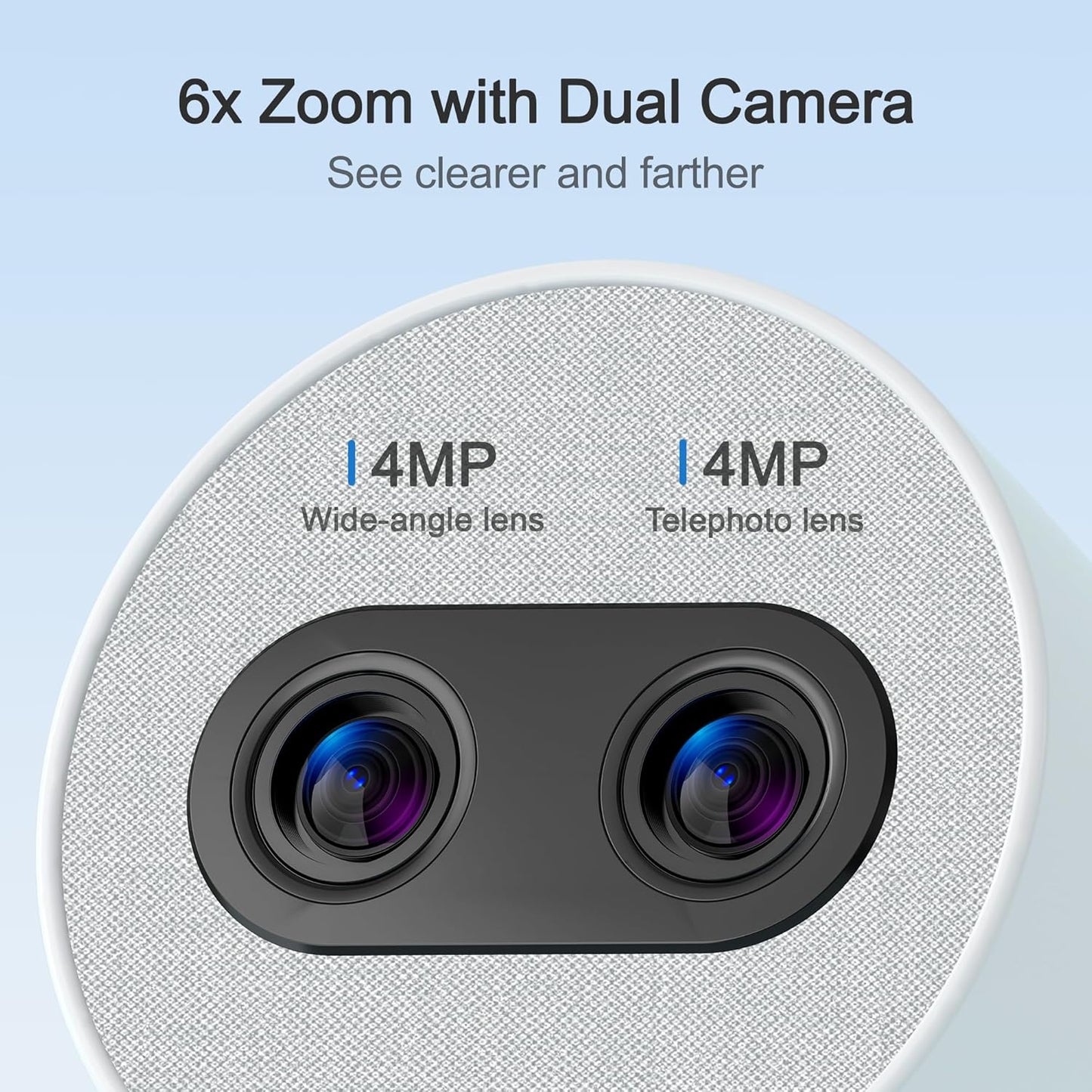 Simsky Smart Baby Monitor with 2×4MP Camera, 6X Optical Quality Zoom, AI Tracking, Intelligence Detection, Pan-Tilt-Zoom, 32GB Local Storage, Add-on Camera Monitor