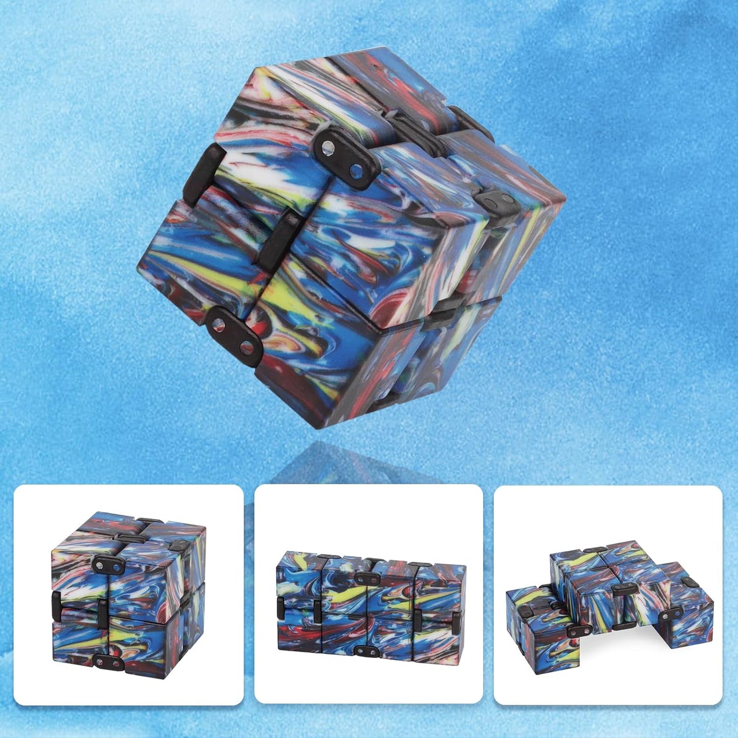 Fidget Infinity Cool Cube Toys: Hand Held Magic Cube Cool Stuff Gadgets Things Unique Birthday Gifts Boys Girls Kids Adults Anxiety Stress Relief Sensory Toy Christmas Stocking Stuff Gifts Toys