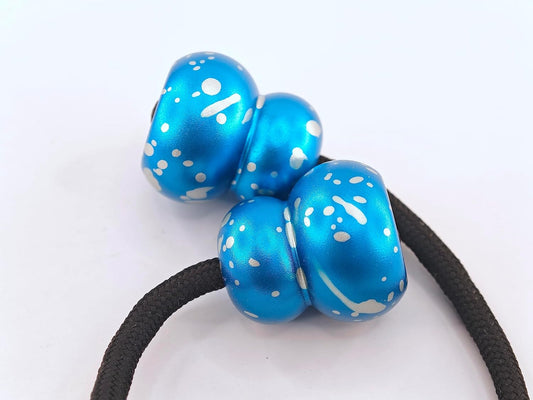 Begleri Fidget Beads - Worry Fidget Beads Spin & Bump - Made of Aluminum Alloy - for Men Women Youngs Skill Players Creates a Bit of Magic for You (Cala-Blue&White)